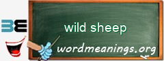 WordMeaning blackboard for wild sheep